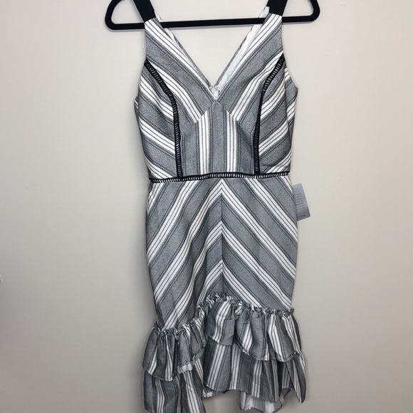 Adelyn Rae Lucille Sleeveless Ruffle Dress Black White Size Small NWT - Picture 5 of 12